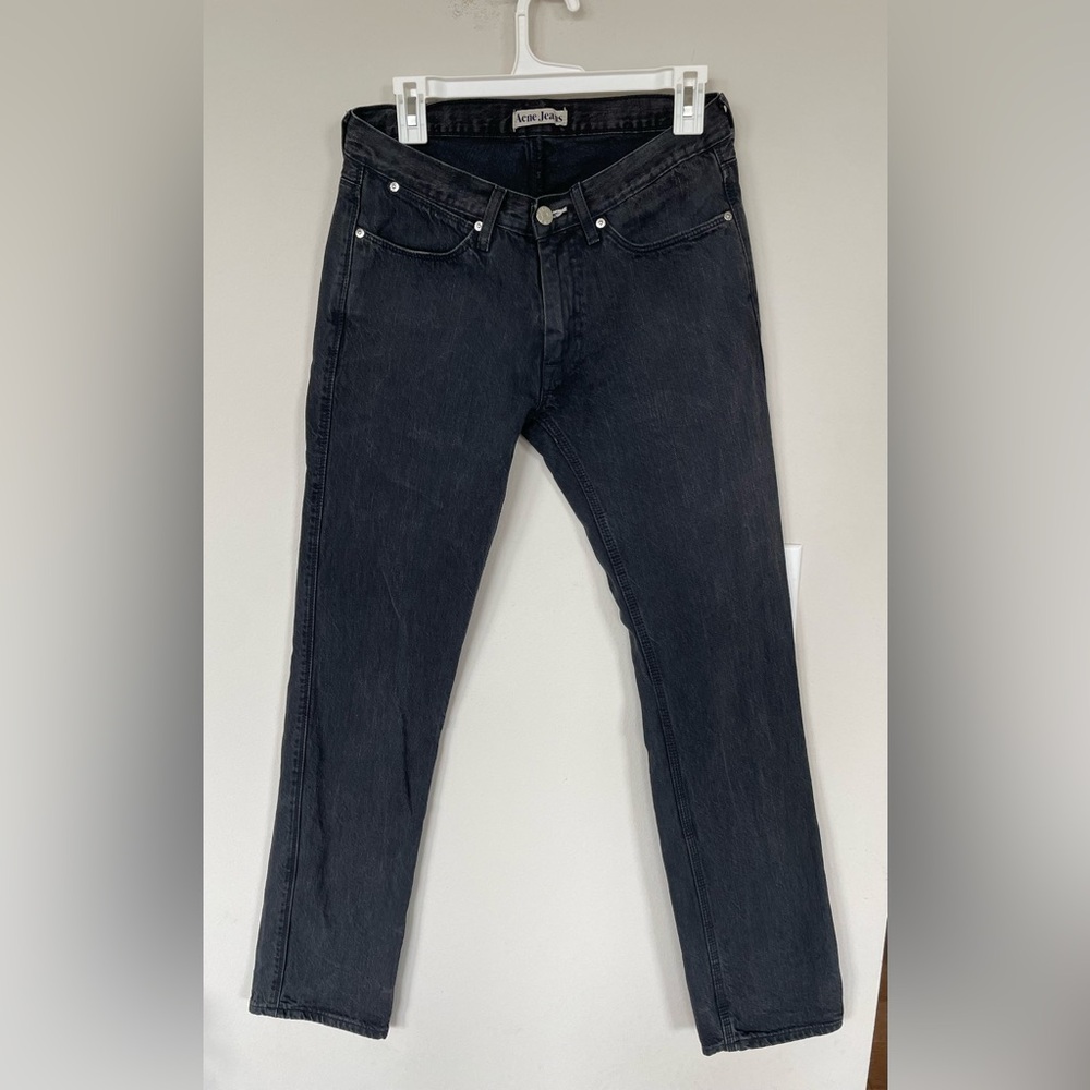 Acne Jeans Women’s Jeans Straight Leg Gray Black Size 32 100% Bomull Cotton